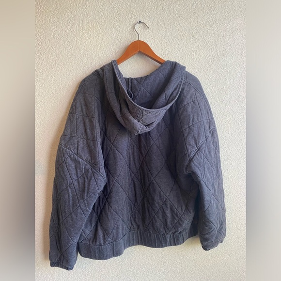 Wild Fable Target Oversized Quilted Hooded Sweatshirt Grey Size X-Large - Picture 5 of 7